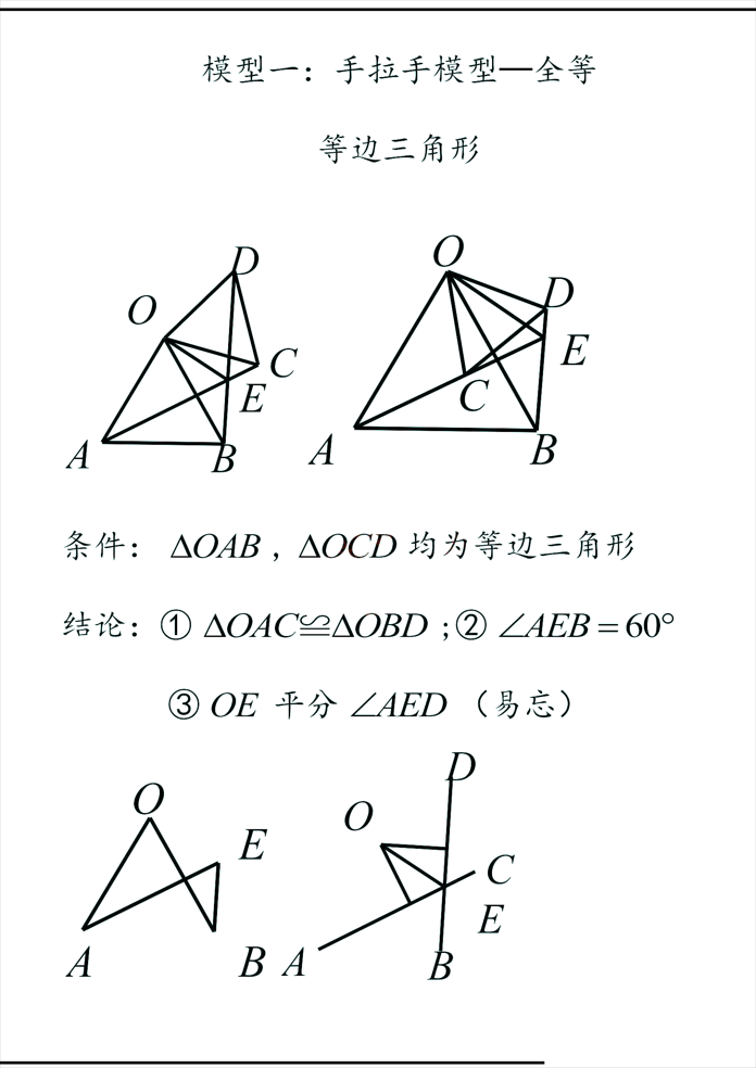 初中数学《常用几何模型分类总结》（44页打印版）